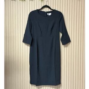 Seraphine The Work Edit Bell Sleeve Shift Dress Navy Size 2